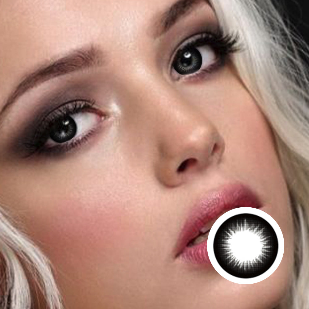 Oversized Barbie Black | Moxielens Midnight Edge Colored Contacts