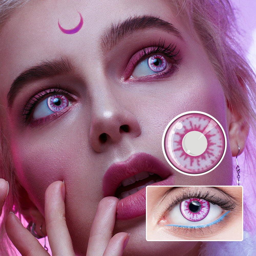 Pink Crack | Moxielens Rosy Bloom Colored Contacts