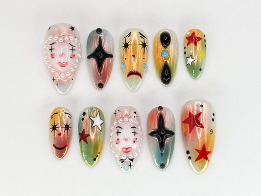 Combo かわいい ネイルチップ|ハンドメイド Fun ネイルアート|Mixed かわいい Designs|Gift for Nail Lovers|Bestseller Nail|かわいい Collection|JB997H