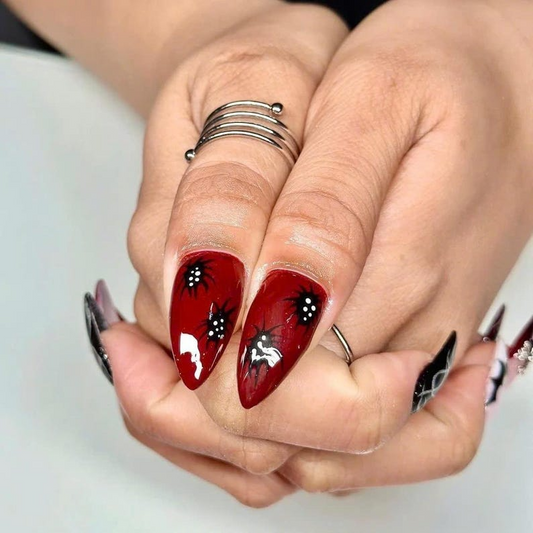 Edgy 洗練された Manicure ネイルチップ|Y2K ゴシック ネイルチップ|Dark Elegance Nail Charms|パンク ネイルアート|Mystic ゴシック Tips ネイル|DC20Y