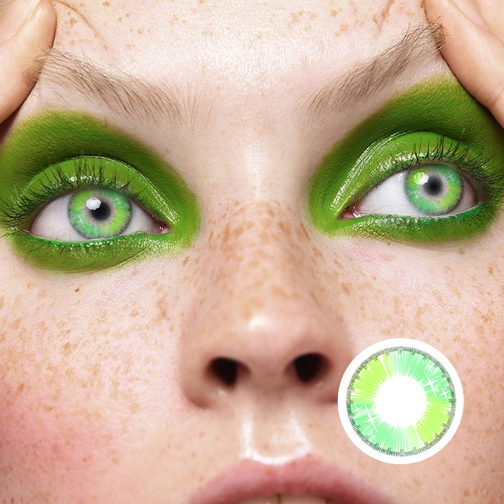 Colorful Koki Green | Moxielens Botanical Haze Colored Contacts