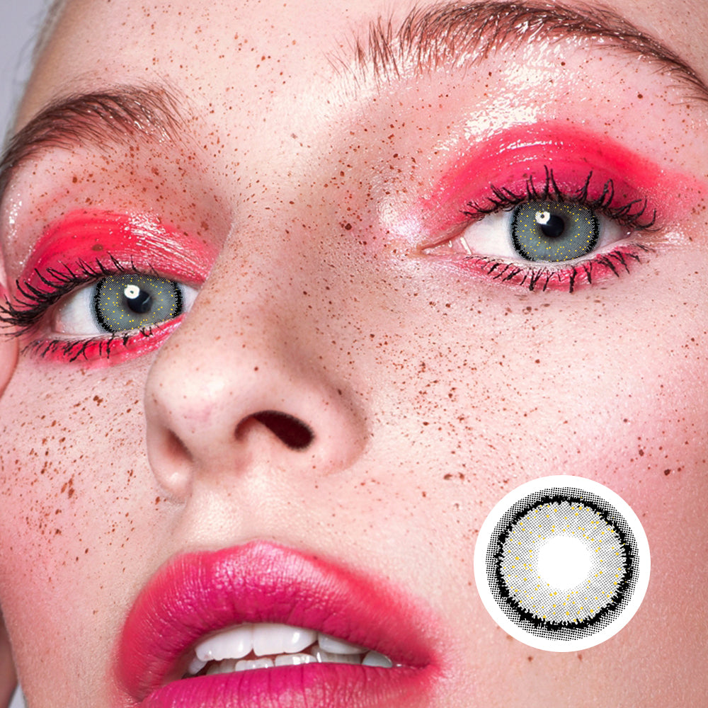 Gold Powder Teardrop Gray | Moxielens Moonlight Colored Contacts