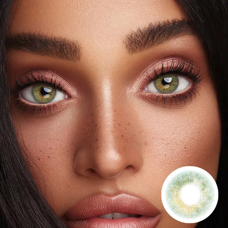 Diamond Tear Green | Moxielens Botanical Haze Colored Contacts