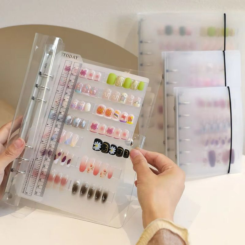 Transparent ネイルアート Binder｜ネイルチップ Storage Book｜Clear Ring Binder Album｜Professional Nail Display Organizer