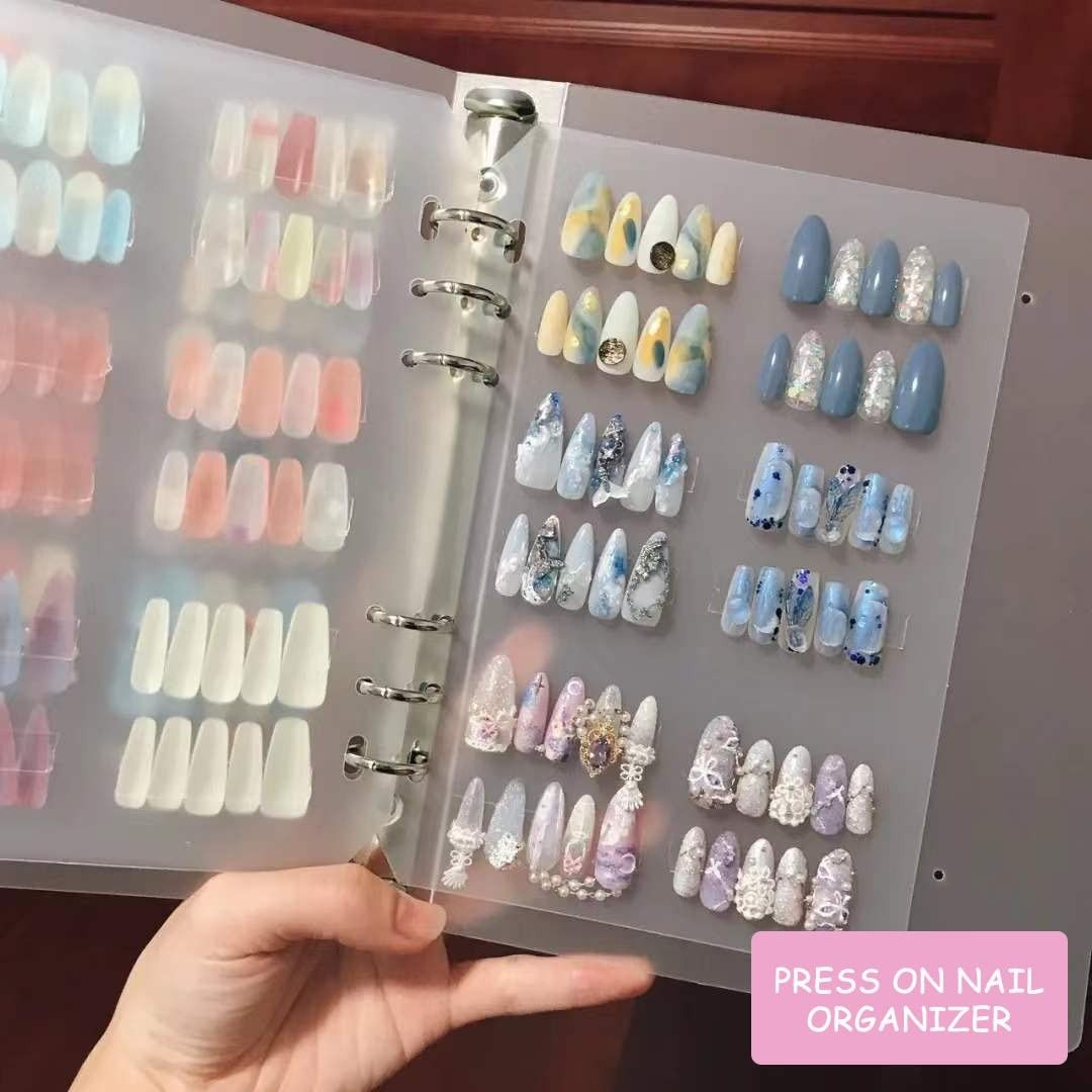 Transparent ネイルアート Binder｜ネイルチップ Storage Book｜Clear Ring Binder Album｜Professional Nail Display Organizer
