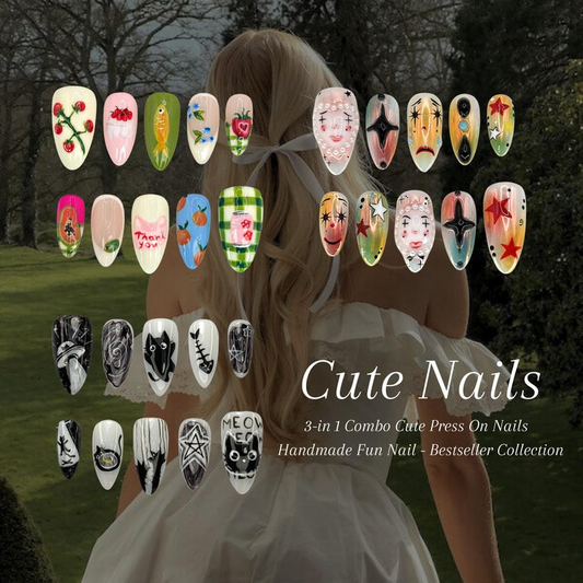 Combo かわいい ネイルチップ｜ハンドメイド Fun ネイルアート｜Mixed かわいい Designs｜Gift for Nail Lovers｜Bestseller Nail｜かわいい Collection｜JB997H