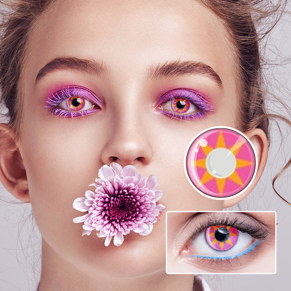 Pink Stars | Moxielens Rosy Bloom Colored Contacts