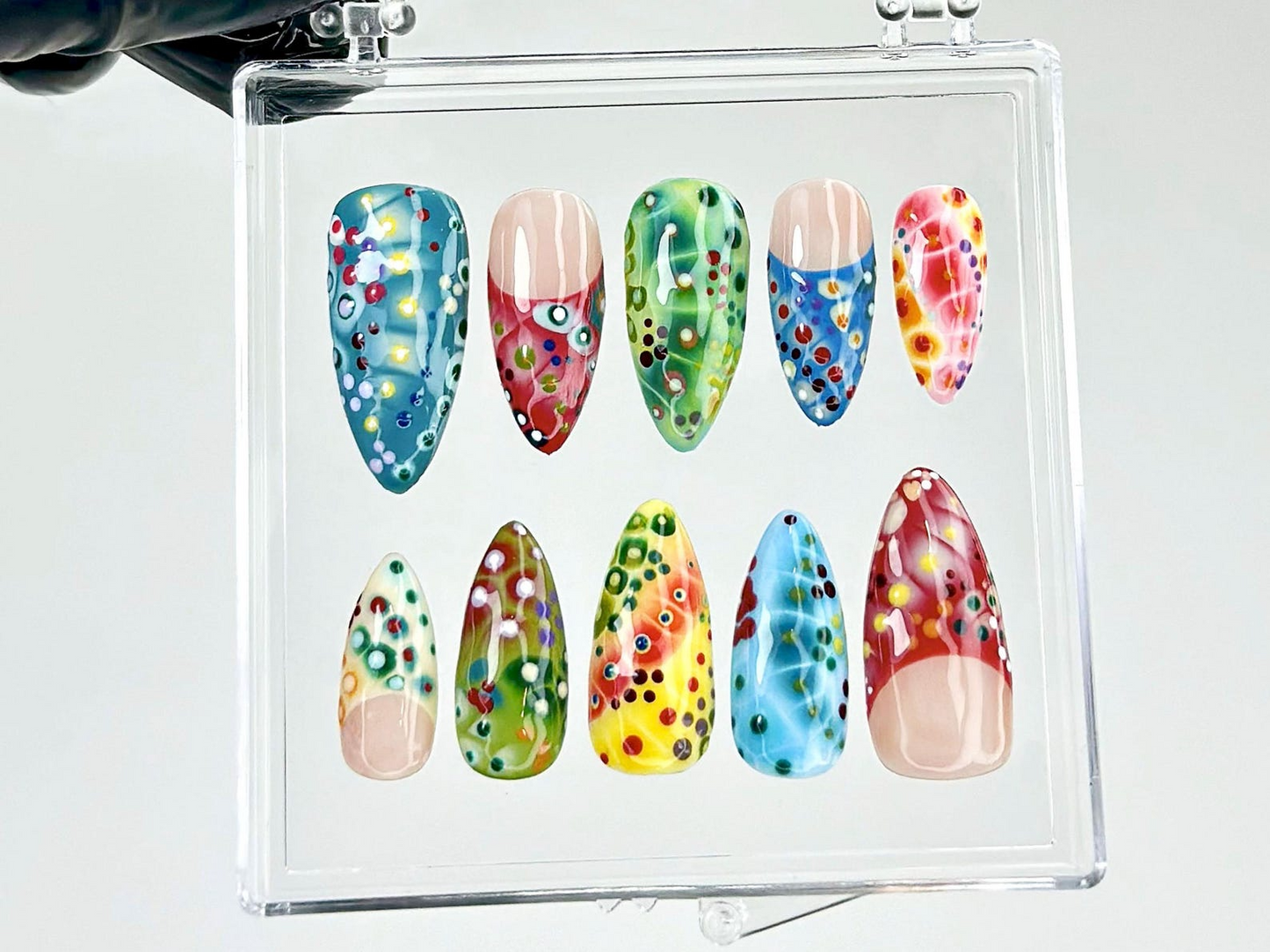 Color Splash ネイルチップ｜Abstract Colorful ネイルアート｜Festival Confetti ネイルチップ｜Multi Color ネイルチップ｜Festival ネイル｜HB958YC