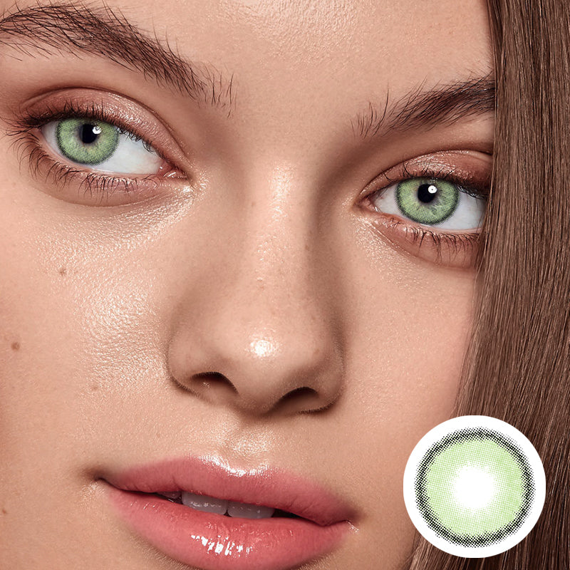 LI Wu Green | Moxielens Botanical Haze Colored Contacts