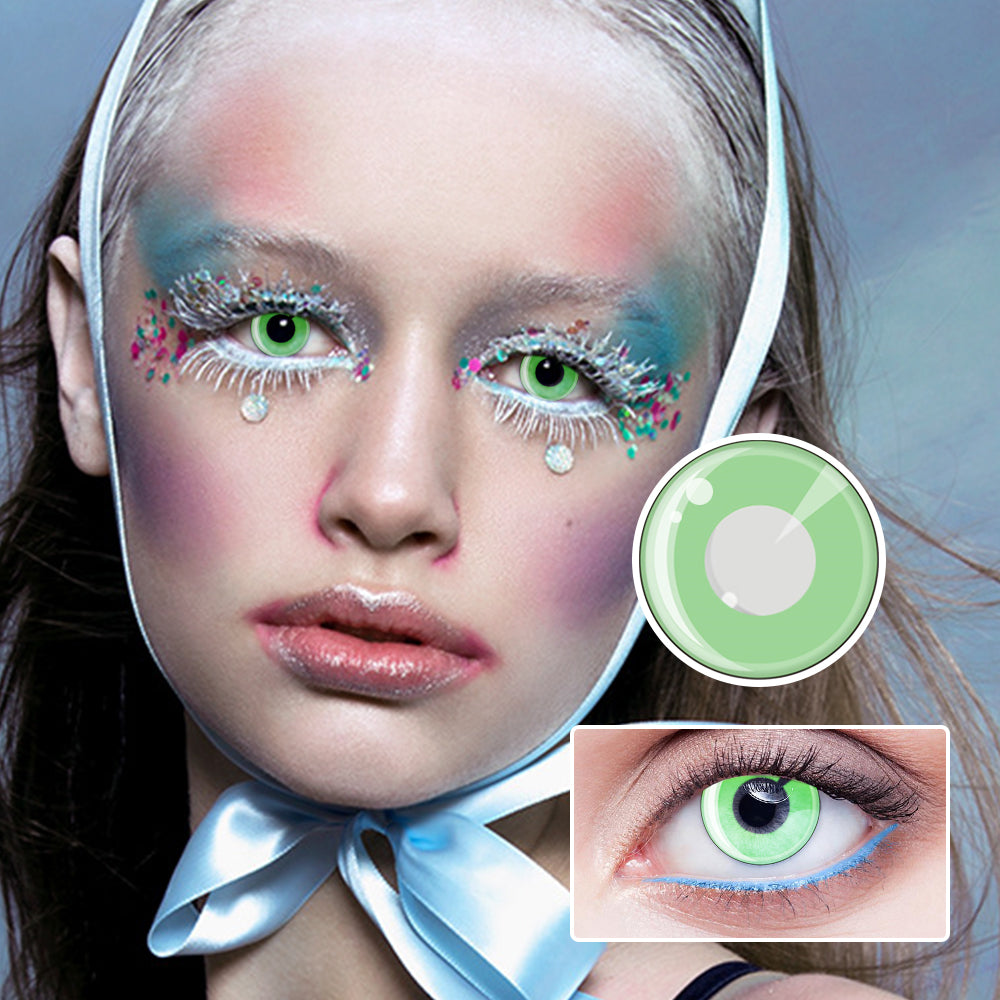 Light Green Flakes | Moxielens Botanical Haze Colored Contacts