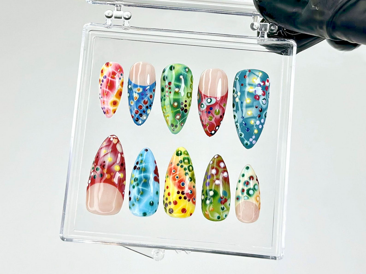 Color Splash ネイルチップ｜Abstract Colorful ネイルアート｜Festival Confetti ネイルチップ｜Multi Color ネイルチップ｜Festival ネイル｜HB958YC