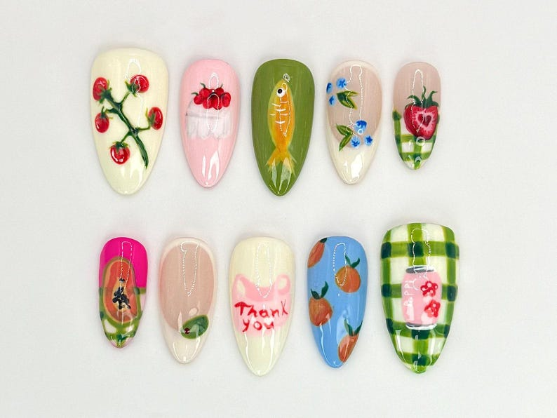 Combo かわいい ネイルチップ｜ハンドメイド Fun ネイルアート｜Mixed かわいい Designs｜Gift for Nail Lovers｜Bestseller Nail｜かわいい Collection｜JB997H