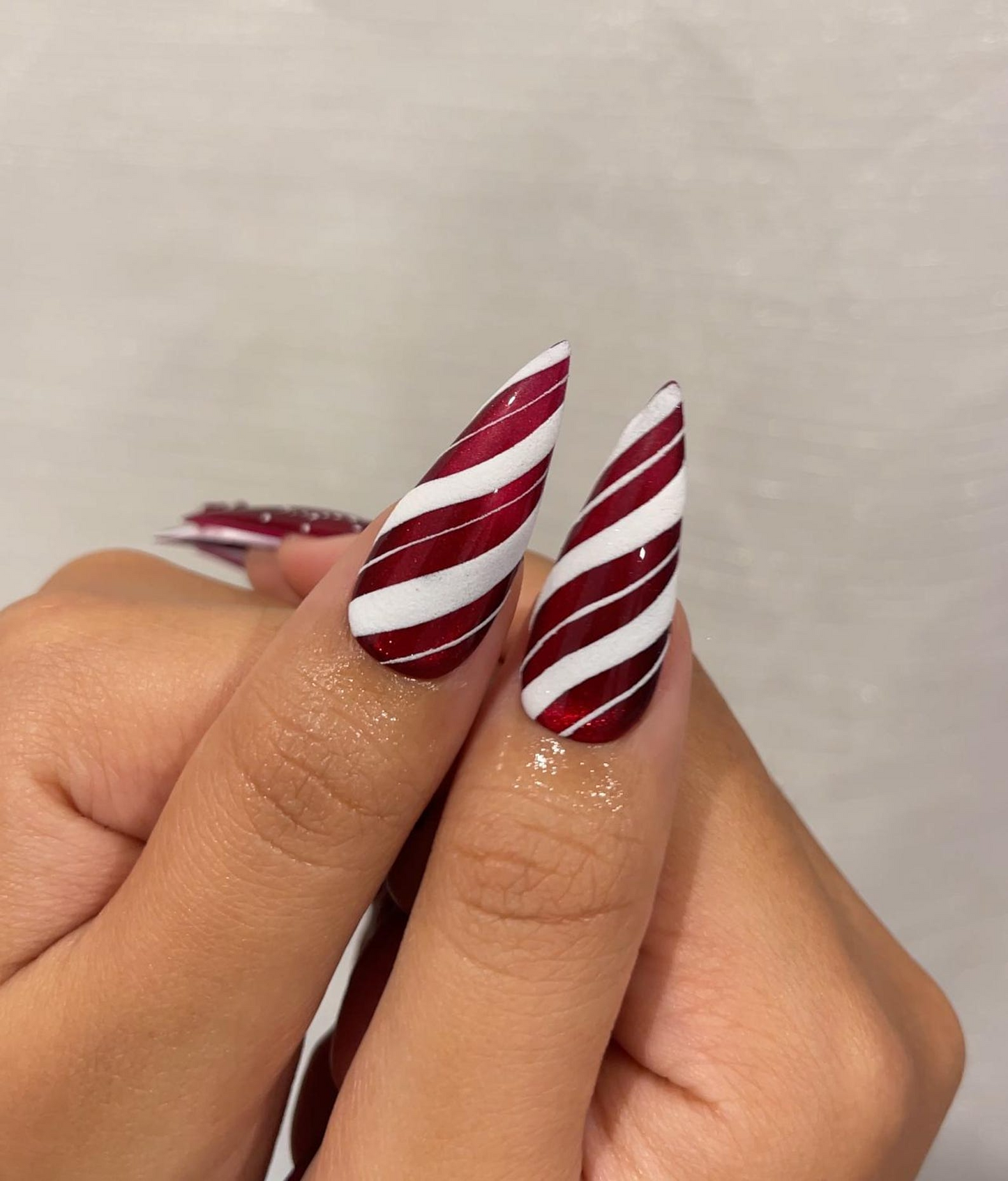 レッド クリスマス ネイルチップ｜レッド グリッター ホリデー ネイル｜Festive 冬 ネイルアート｜Sparkling クリスマス ネイルチップ｜ホリデー Glam Set｜JC236HC