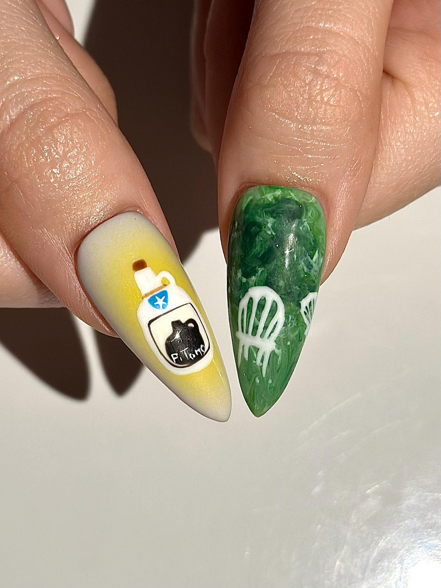 Tropical Vaキャットion ネイルチップ｜3D Beach Frog ネイル｜Puerto 夏 ネイルアート｜Colorful Travel ネイルチップ｜ハンドメイド ネイル｜JB315HC