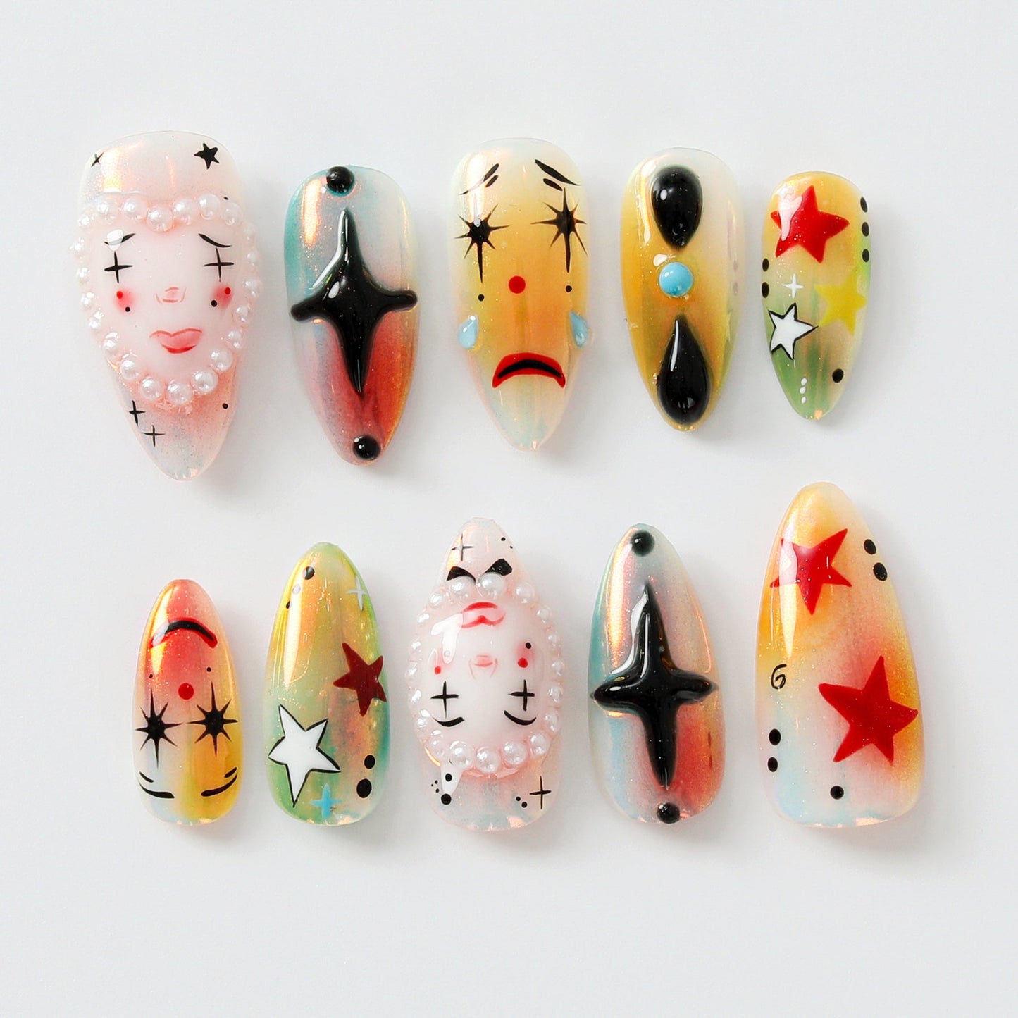 アーティスティック クラウン・Themed by Reaispace Picks｜華やか and 鮮やか Carnival・風 Design｜ユニーク and アーティスティック Nail Design｜Limited Edition｜JB578HK