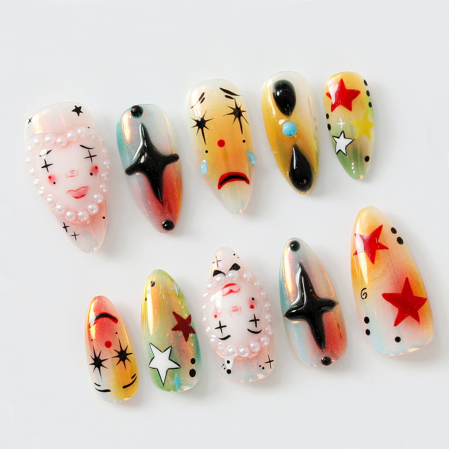 アーティスティック クラウン・Themed by Reaispace Picks｜華やか and 鮮やか Carnival・風 Design｜ユニーク and アーティスティック Nail Design｜Limited Edition｜JB578HK
