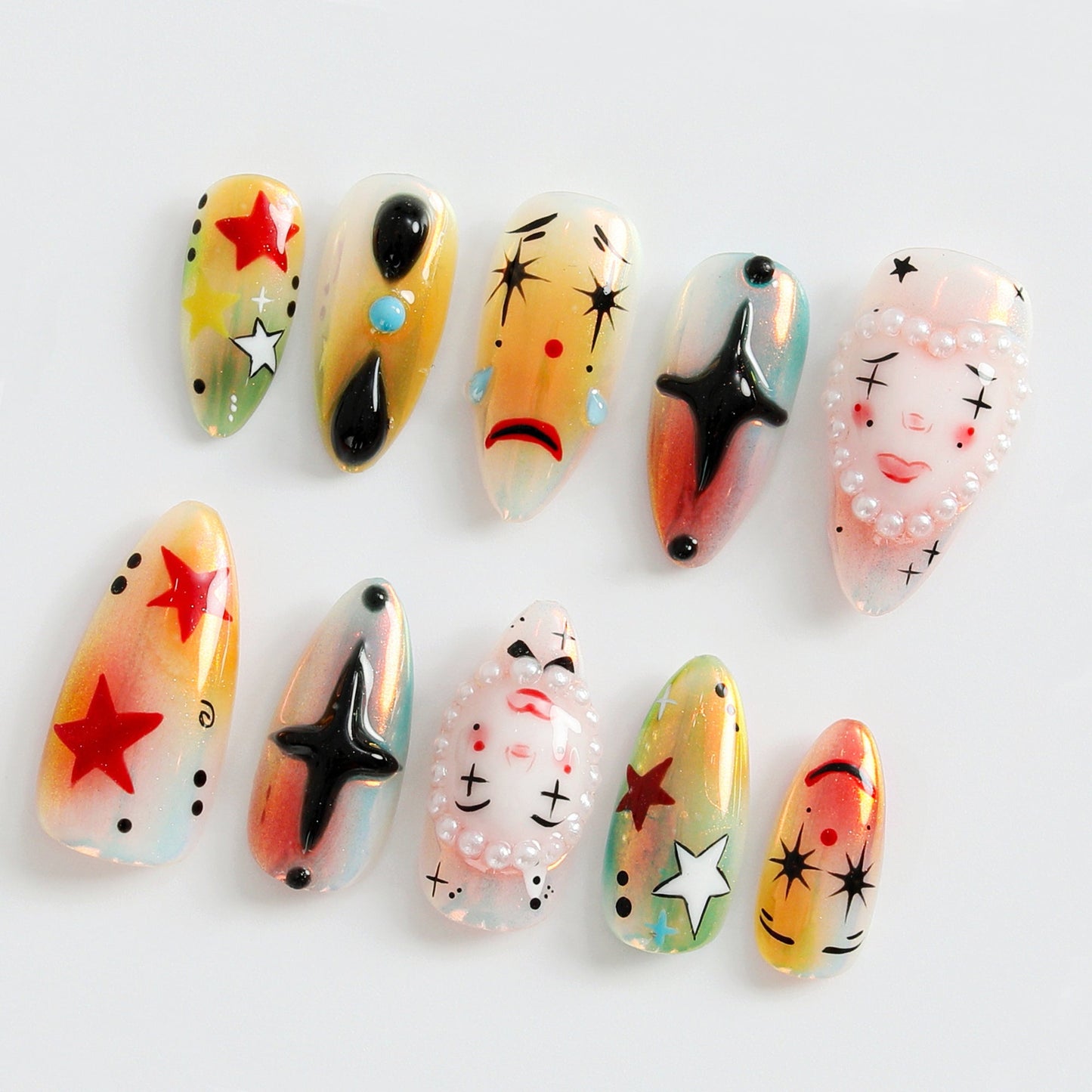 アーティスティック クラウン・Themed by Reaispace Picks｜華やか and 鮮やか Carnival・風 Design｜ユニーク and アーティスティック Nail Design｜Limited Edition｜JB578HK